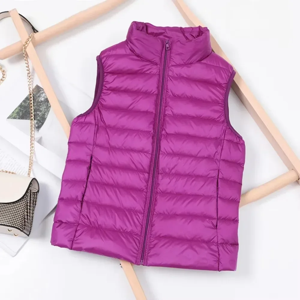 2024 White Duck Down Jacket Women Vest Autumn Winter Sleeveless Waistcoat Warm Lightweight Puffer Jacket Female Tops Outwear - Image 3