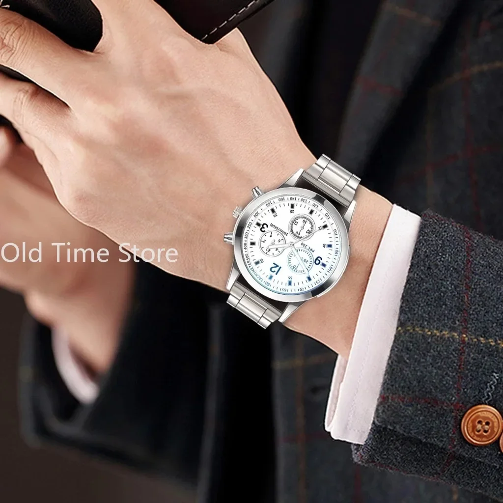 Luxury Quartz Watch for Men Stainless Steel Dial Casual Quartz Wristwatches Bracele Watch Relogio Masculino Часы Мужские - Image 3