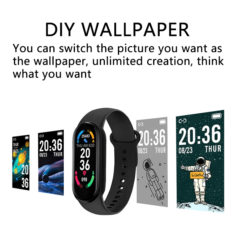 M6 Smart Band IP67 Waterproof Sport Watch Men and Woman Blood Pressure Heart Rate Monitor Fitness Smart Bracelet For Android Ios - Image 4