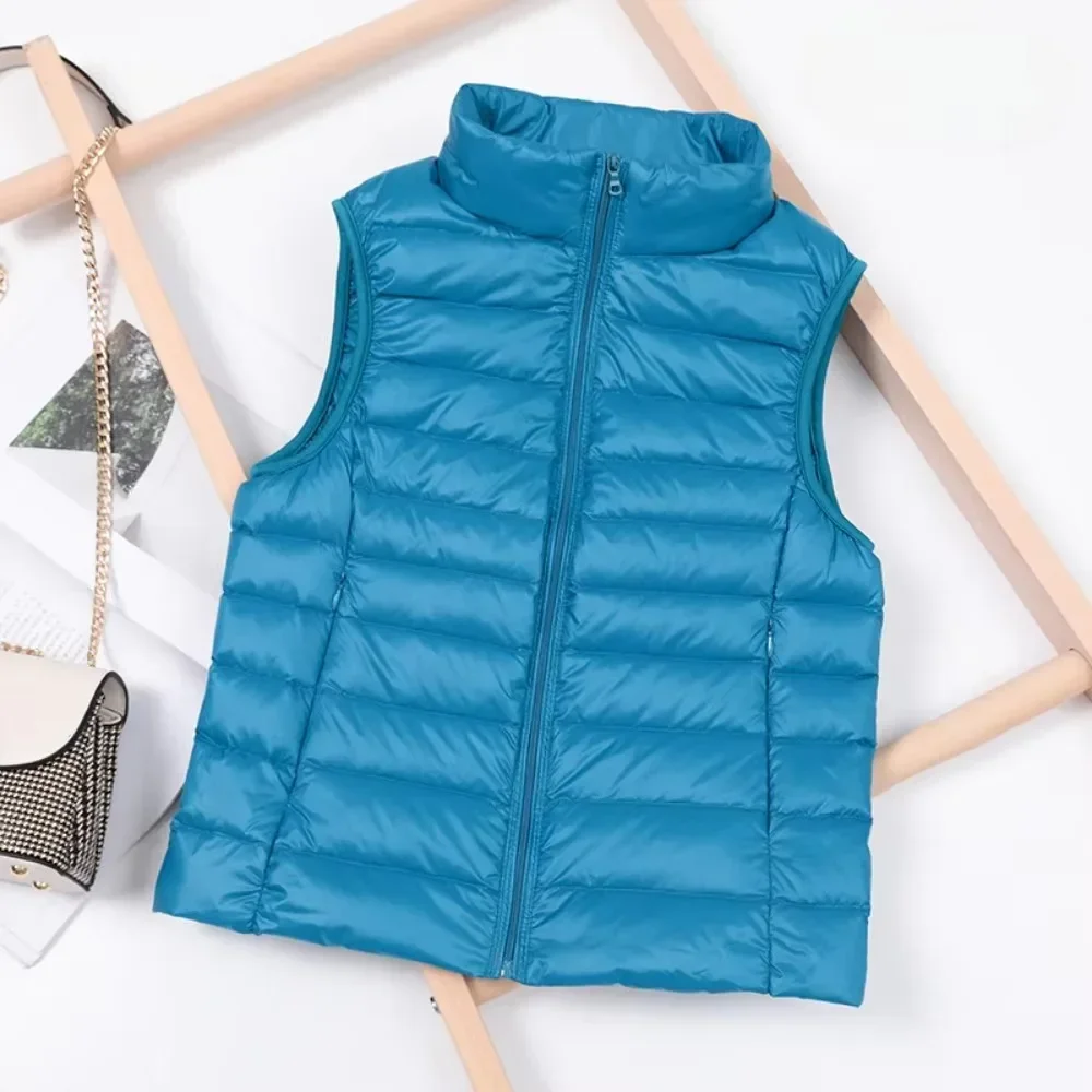 2024 White Duck Down Jacket Women Vest Autumn Winter Sleeveless Waistcoat Warm Lightweight Puffer Jacket Female Tops Outwear - Image 2