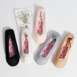 Boat Socks Ladies Spring And Summer Thin Non-Slip Silicone Invisible Socks Silk Lock Edge Single Shoes Shallow Mouth Socks Cotton Socks