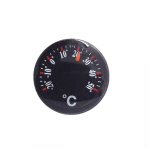 Practical mini round thermometer, plastic waterproof dial, 20mm scale, high-precision, for office.