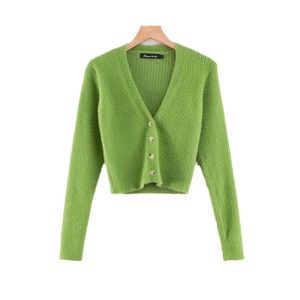 V-neck long sleeved cardigan sweater