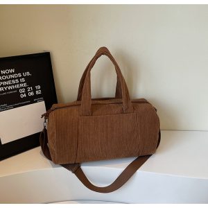 High-Capacity New Sports Shoulder Bag, Portable Solid Color Crossbody with Adjustable Strap, Unisex Corduroy Messenger Bag