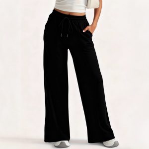 Ladies' wide leg pants, high waisted loose fit slimming pants