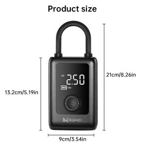 150PSI Rechargeable Electric Tire Pump with Light & LCD: for cars, bikes