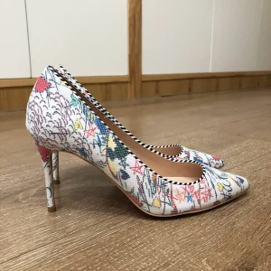 Women Floral Printed Extremely High Heels Pointed Toe Slip On Stilettos Chic Ladies Wedding Party Dress Shoes Pumps