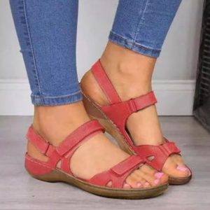 Women Sandals Soft Three Color Stitching Ladies Sandals Comfortable Flat Sandals Open Toe  Beach Shoes