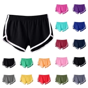 Sports Shorts Women Summer New Candy Color Anti Emptied Skinny Shorts Casual Lady Elastic Waist Beach Correndo Short Pants