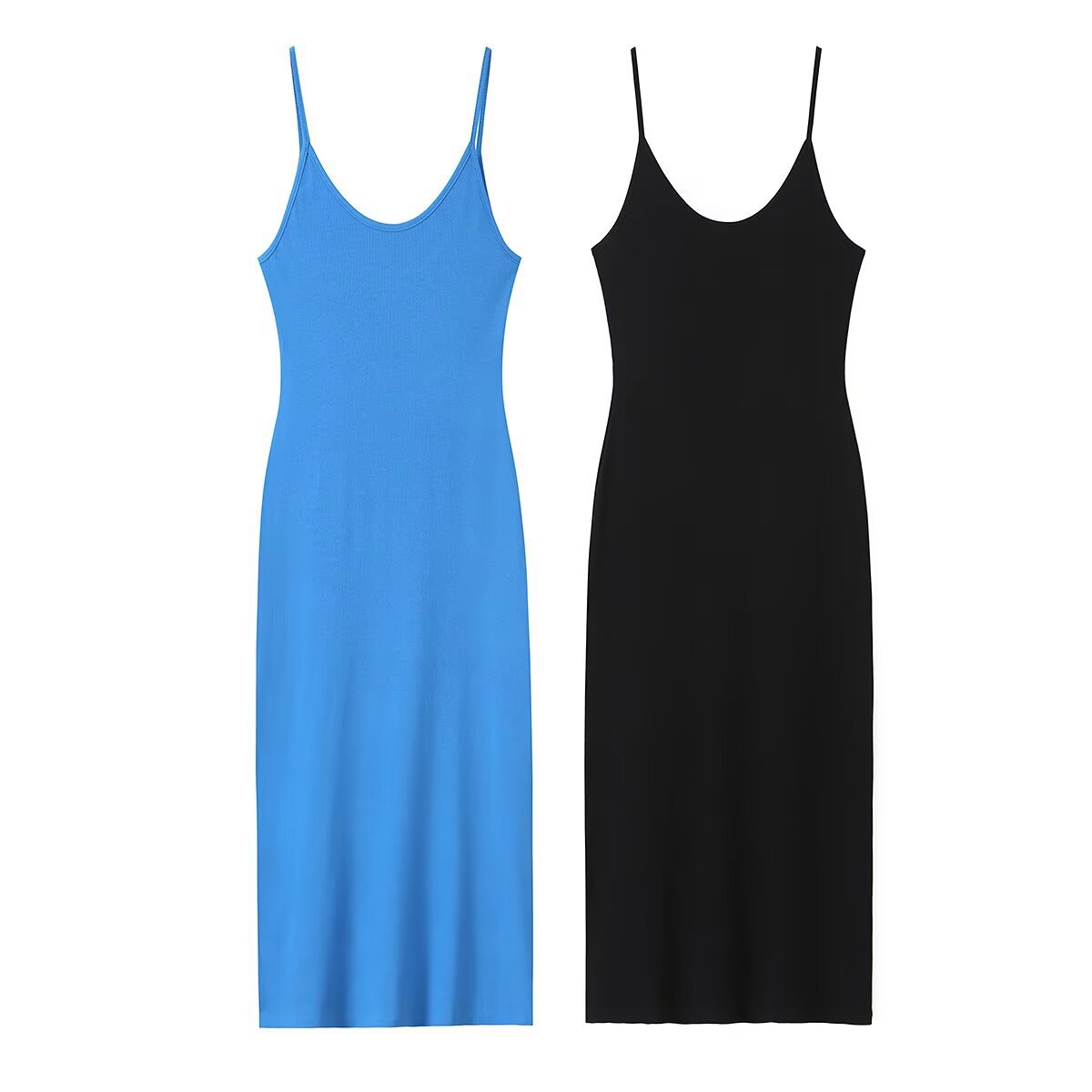 Hot girl knitted camisole wrapped buttocks long skirt
